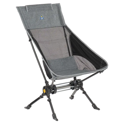 Premium All-Weather ComPack Rocker - Choice 980 - RoadTrip Rocker Smooth Motion Camp Chair - Heathered Pewter