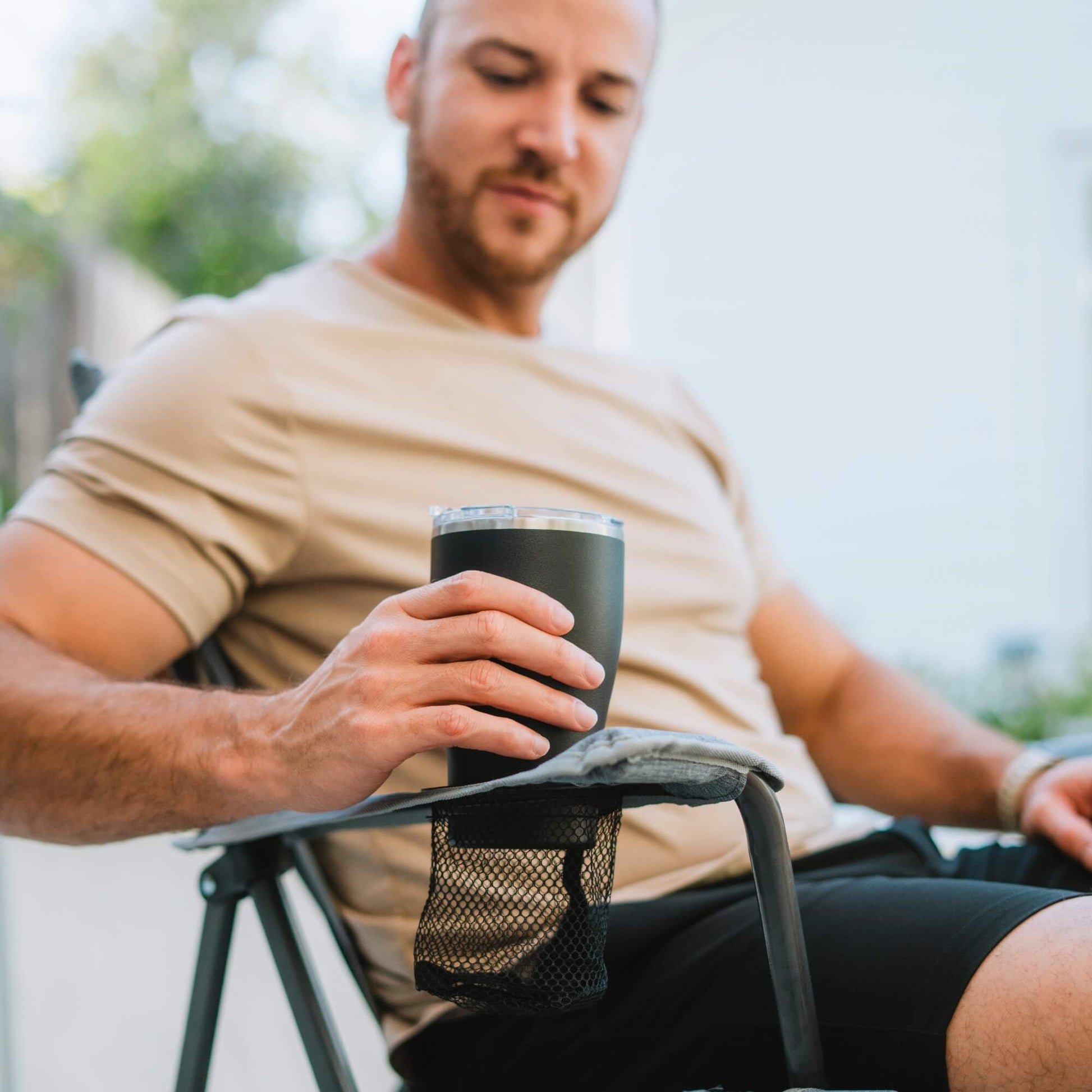 Telescoping Frame Comfort Quad Chair - Choice 989 - Pico Compact Folding Camp Chair with Carry Bag Detail