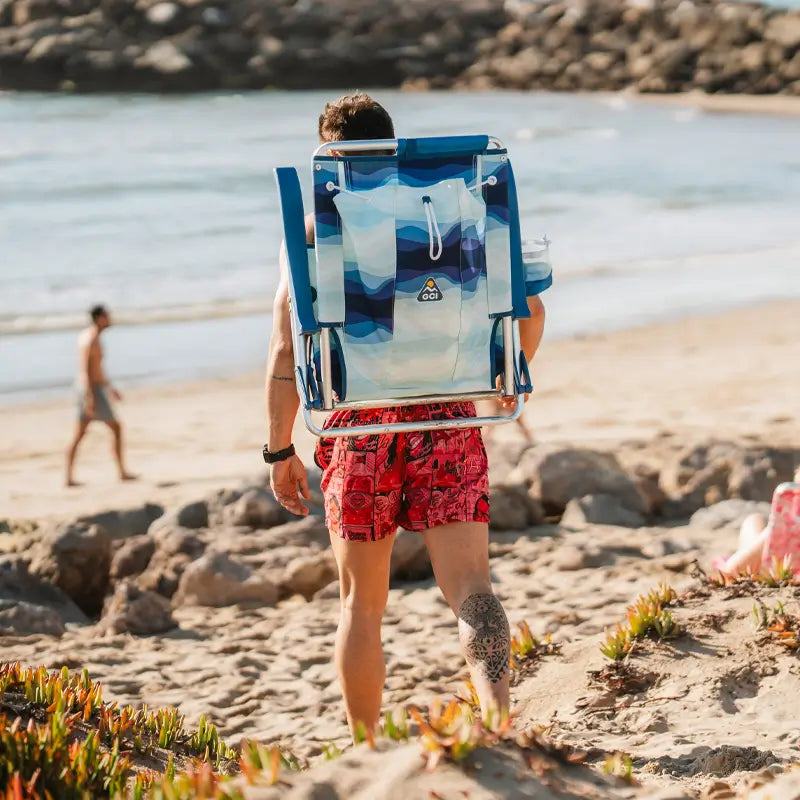 Sand-Friendly Backpack Beach Chair - Choice 709 - Portable Heavy-Duty Low Boy Chair for Ocean Side Detail