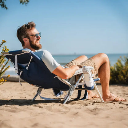 Sand-Friendly Backpack Beach Chair - Choice 709 - Portable Heavy-Duty Low Boy Chair for Ocean Side Detail