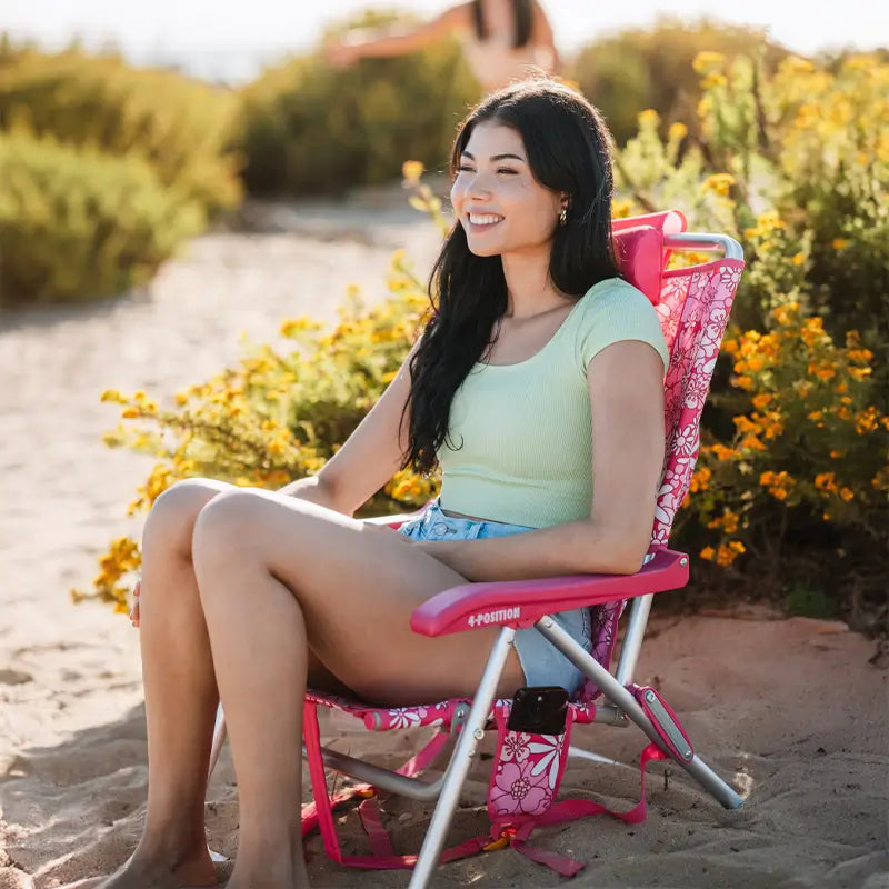 Sand-Friendly Backpack Beach Chair - Choice 709 - Portable Heavy-Duty Low Boy Chair for Ocean Side Detail