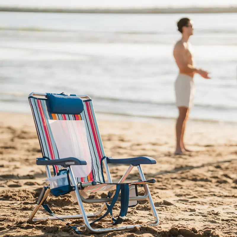 Sand-Friendly Backpack Beach Chair - Choice 709 - Portable Heavy-Duty Low Boy Chair for Ocean Side Detail