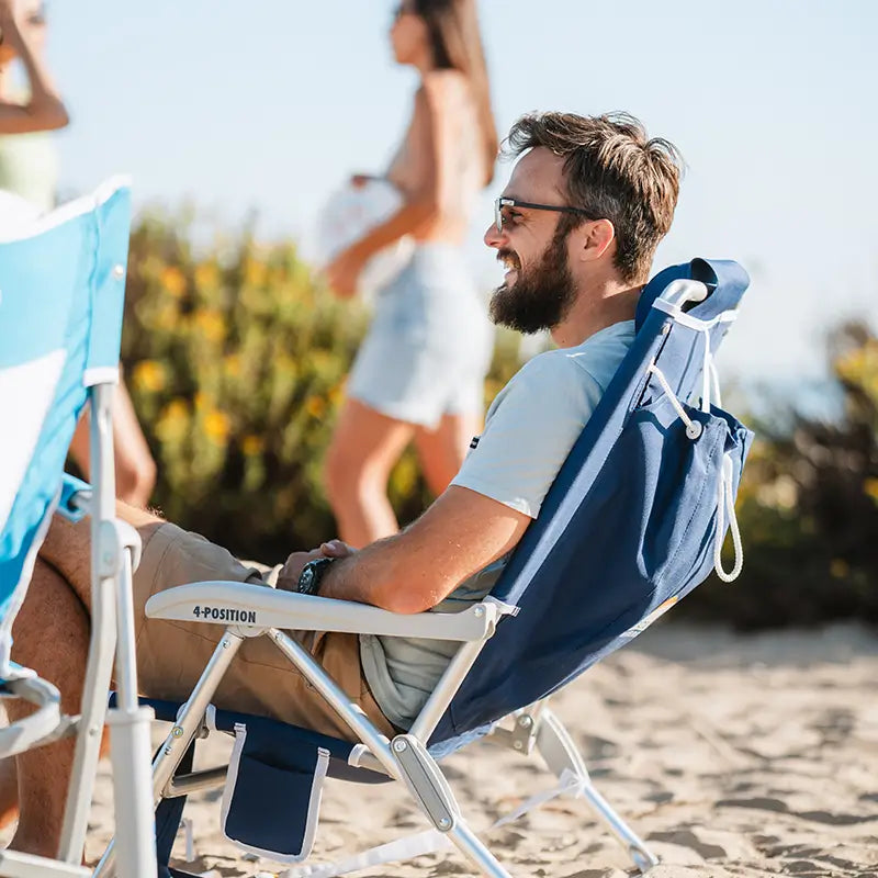 Sand-Friendly Backpack Beach Chair - Choice 709 - Portable Heavy-Duty Low Boy Chair for Ocean Side Detail