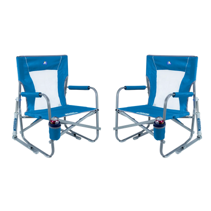 Patented Spring-Action Beach Rocker Bundle - Choice 773 - Patented Spring-Action Rocking Chair for Camping - Saybrook Blue