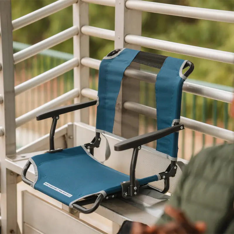 Ergonomic Back-Support Big Comfort Stadium Chair with Armrests - Choice 465 - Lightweight Folding Bleacher Chair with Cushioning Detail