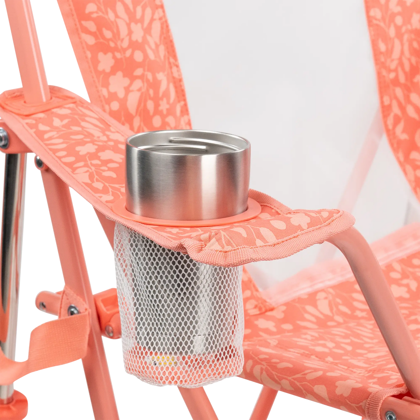 Premium All-Weather Comfort Pro Rocker - Choice 375 - Heavy-Duty Kickback Rocker with Beverage Holder Detail