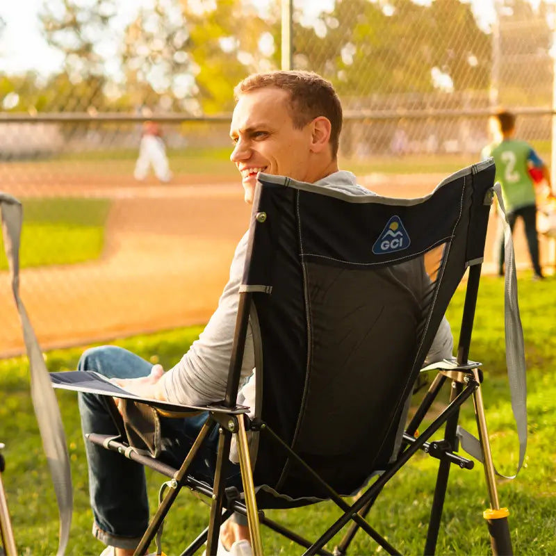 Premium All-Weather Comfort Pro Rocker - Choice 375 - Heavy-Duty Kickback Rocker with Beverage Holder Detail
