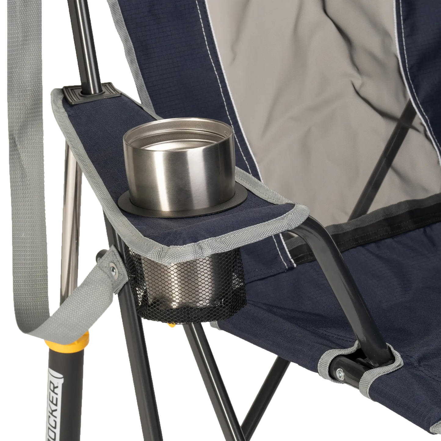 Premium All-Weather Comfort Pro Rocker - Choice 375 - Heavy-Duty Kickback Rocker with Beverage Holder Detail