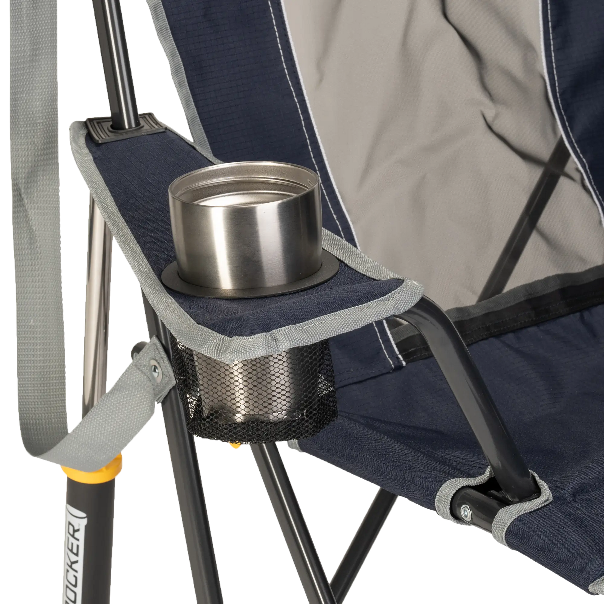 Premium All-Weather Comfort Pro Rocker - Choice 375 - Heavy-Duty Kickback Rocker with Beverage Holder Detail
