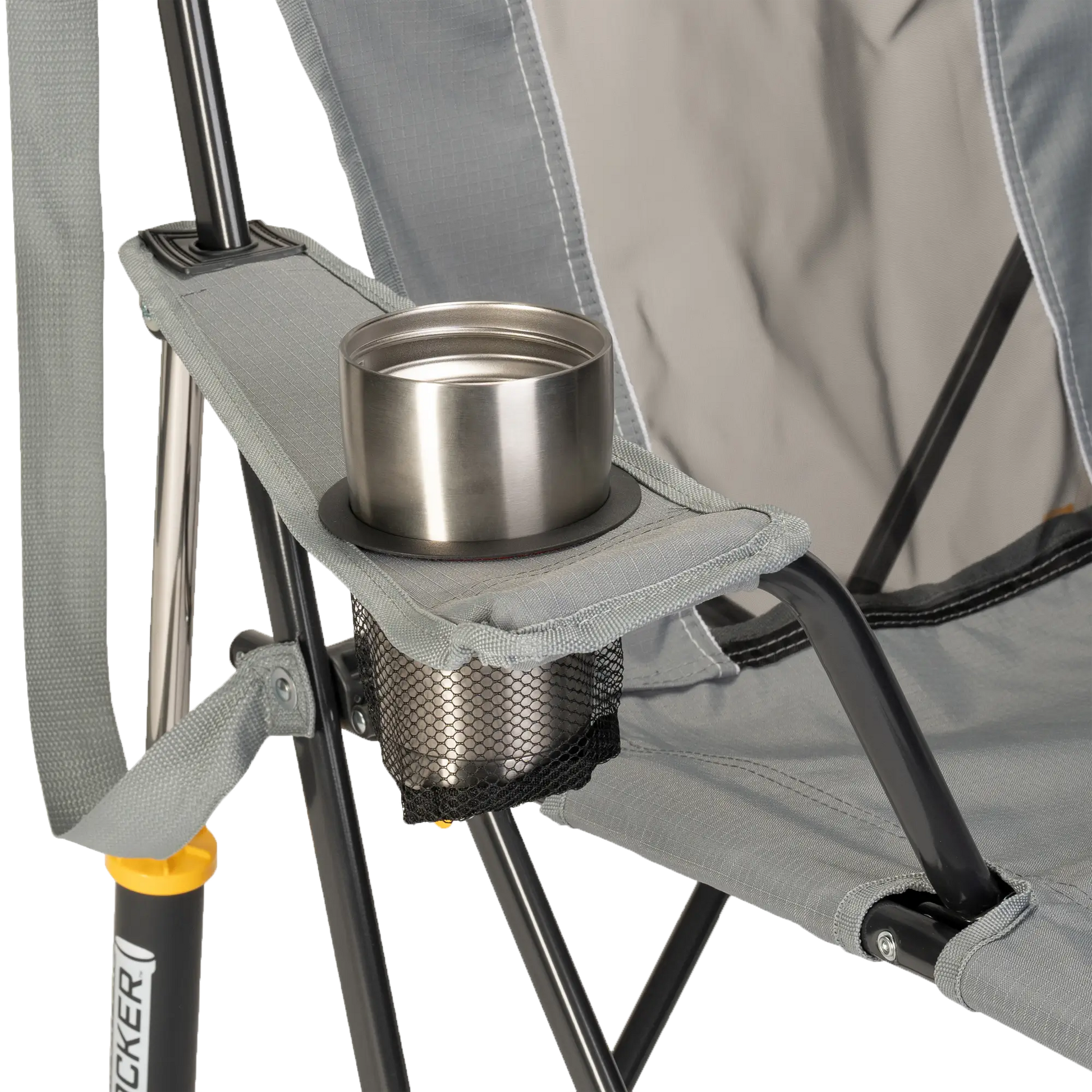 Premium All-Weather Comfort Pro Rocker - Choice 375 - Heavy-Duty Kickback Rocker with Beverage Holder Detail