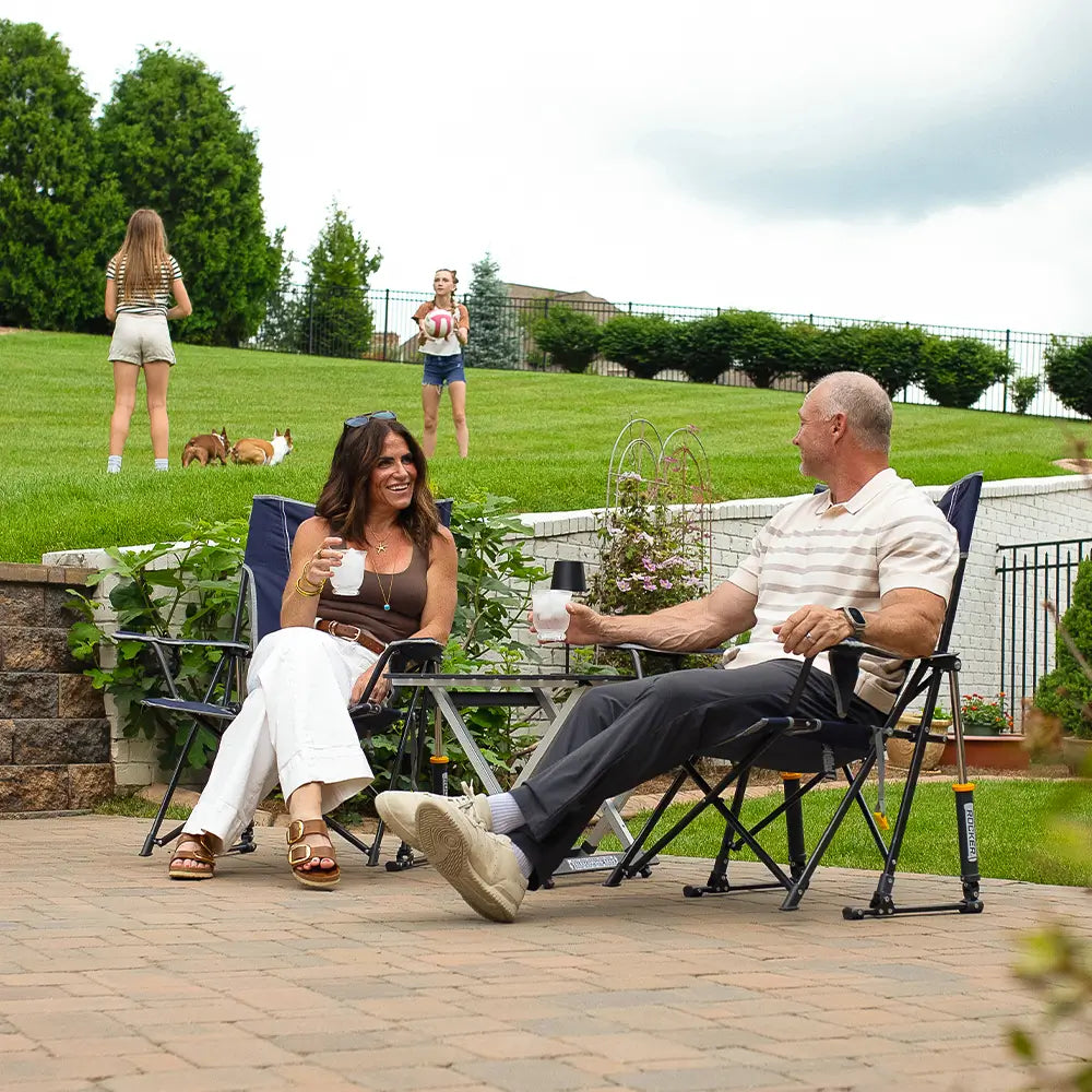 Premium All-Weather Comfort Pro Rocker - Choice 375 - Heavy-Duty Kickback Rocker with Beverage Holder Detail