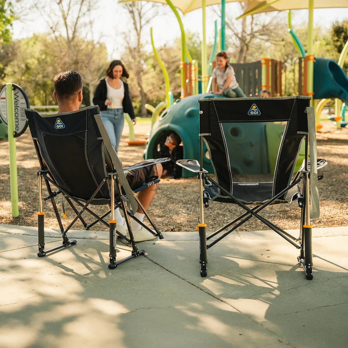 Premium All-Weather Comfort Pro Rocker - Choice 375 - Heavy-Duty Kickback Rocker with Beverage Holder Detail