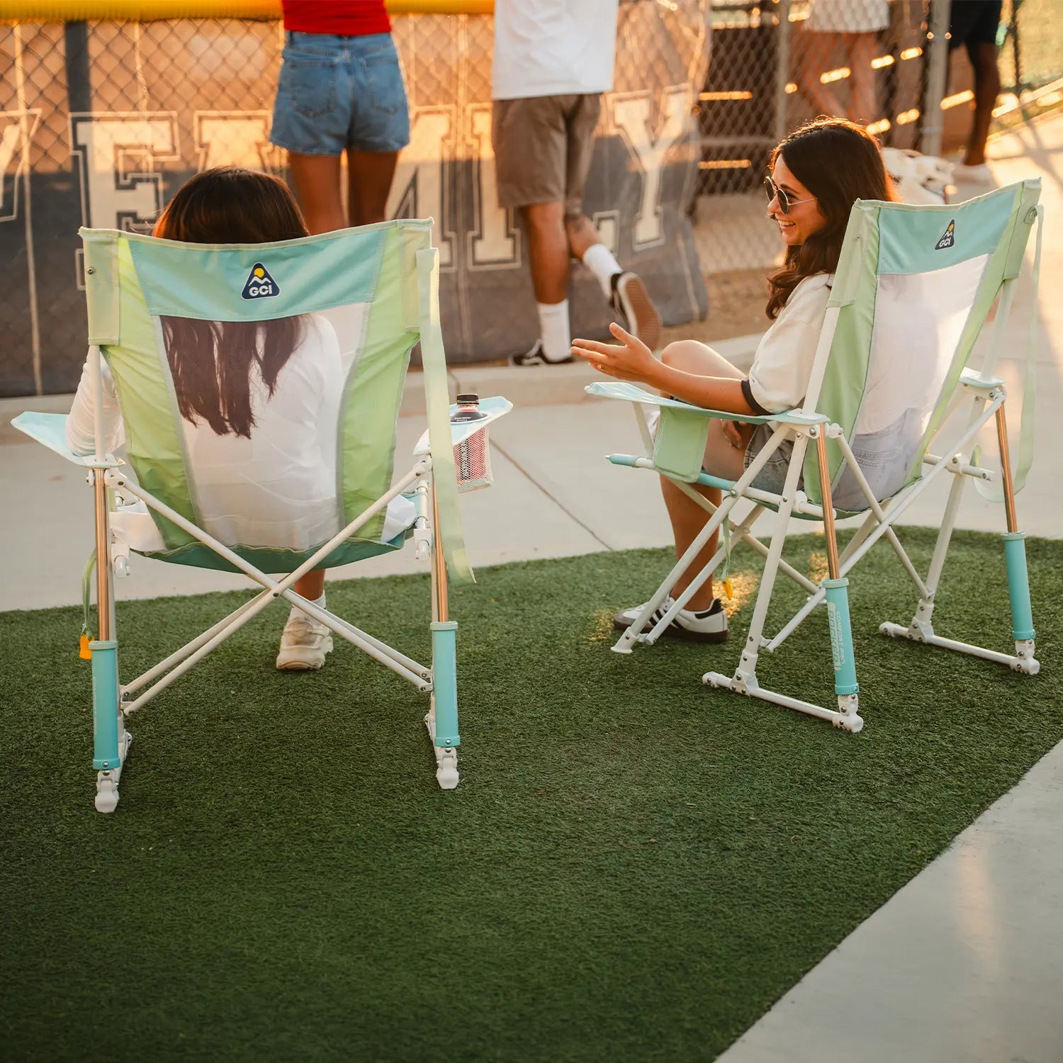 Premium All-Weather Comfort Pro Rocker - Choice 375 - Heavy-Duty Kickback Rocker with Beverage Holder Detail