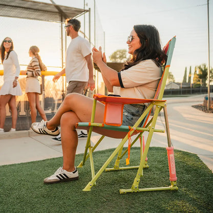 Premium All-Weather Comfort Pro Rocker - Choice 375 - Heavy-Duty Kickback Rocker with Beverage Holder Detail
