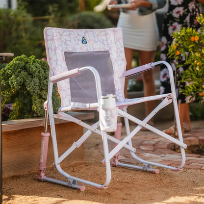 Patented Spring-Action Freestyle Rocker - Choice 711 - Heavy-Duty Kickback Rocker with Beverage Holder Detail
