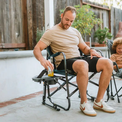 Patented Spring-Action Freestyle Rocker with Side Table - Choice 853 - Freestyle Rocker Portable Outdoor Folding Chair Detail