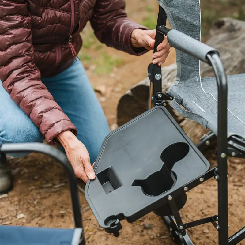 Patented Spring-Action Freestyle Rocker with Side Table - Choice 853 - Freestyle Rocker Portable Outdoor Folding Chair Detail
