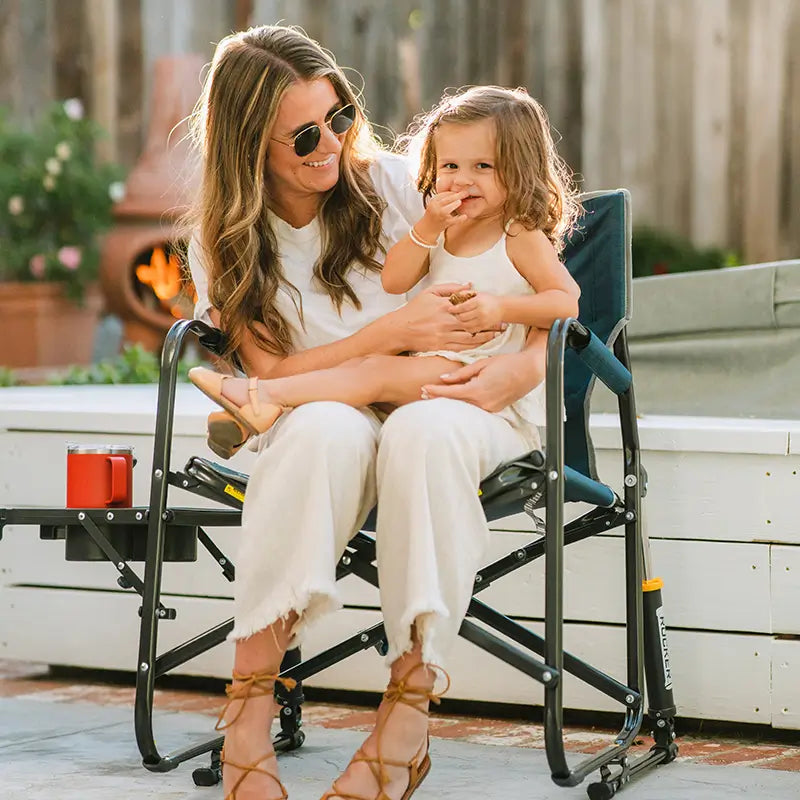 Patented Spring-Action Freestyle Rocker with Side Table - Choice 853 - Freestyle Rocker Portable Outdoor Folding Chair Detail