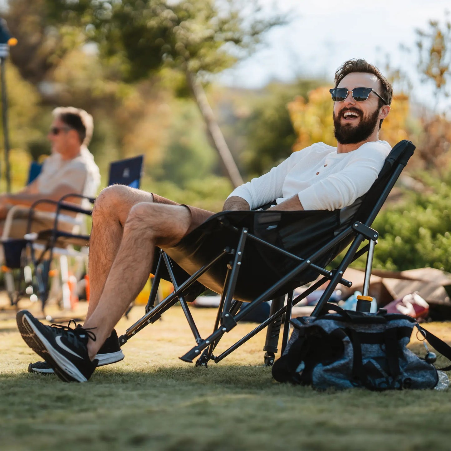 Patented Spring-Action Pod Rocker Elite - Choice 832 - Heavy-Duty Kickback Rocker with Beverage Holder Detail