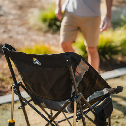 Patented Spring-Action Pod Rocker Elite - Choice 832 - Heavy-Duty Kickback Rocker with Beverage Holder Detail