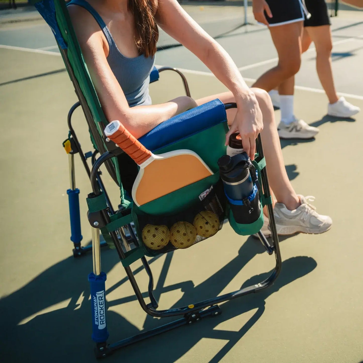 Premium All-Weather Stowaway Rocker - Choice 794 - Heavy-Duty Kickback Rocker with Beverage Holder Detail