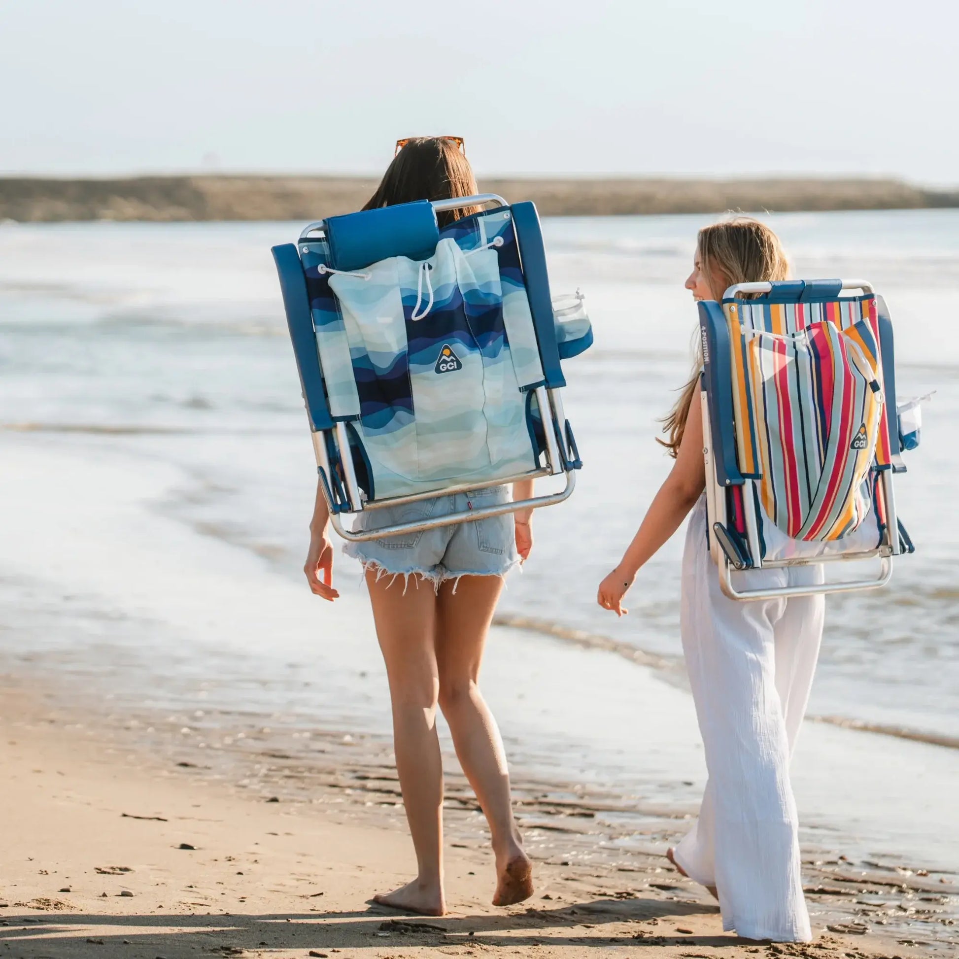 Sand-Friendly Backpack Beach Chair - Choice 709 - Portable Heavy-Duty Low Boy Chair for Ocean Side Detail