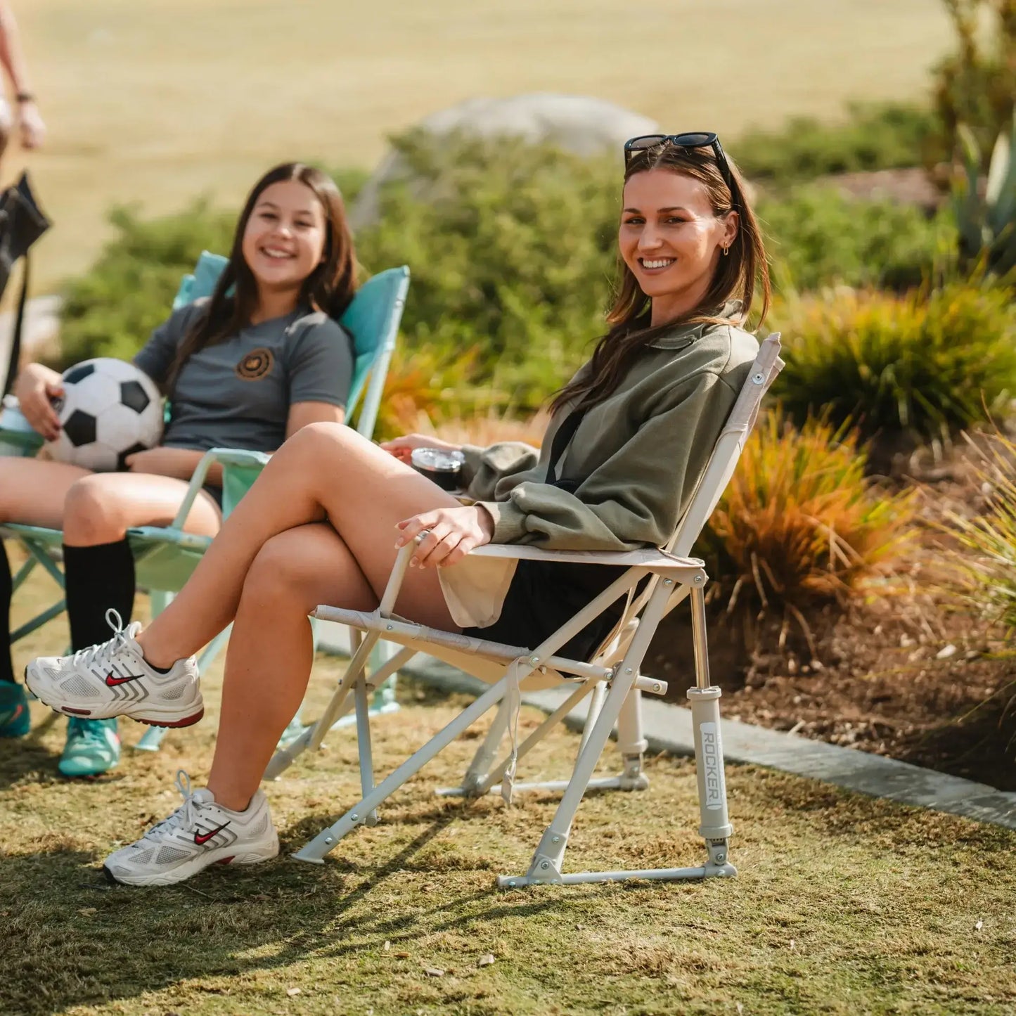 Patented Spring-Action Kickback Rocker - Choice 345 - Heavy-Duty Kickback Rocker with Beverage Holder Detail