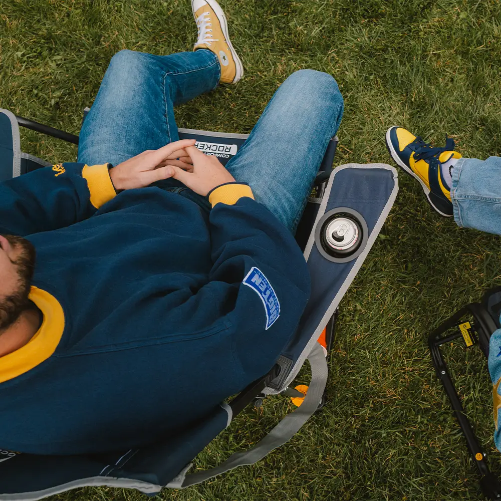 Premium All-Weather Comfort Pro Rocker - Choice 375 - Heavy-Duty Kickback Rocker with Beverage Holder Detail