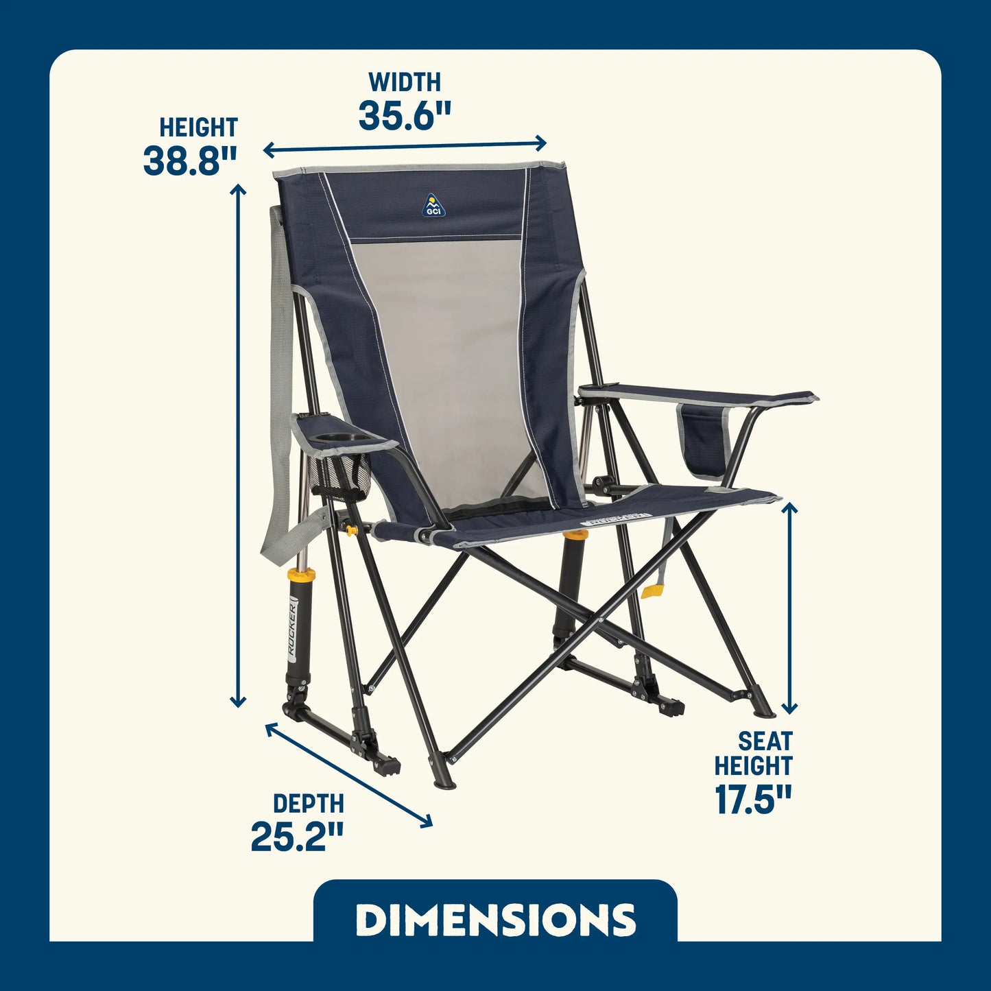 Premium All-Weather Comfort Pro Rocker - Choice 375 - Heavy-Duty Kickback Rocker with Beverage Holder Detail
