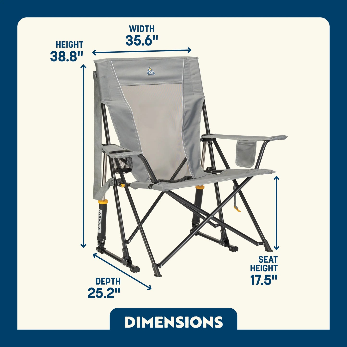 Premium All-Weather Comfort Pro Rocker - Choice 375 - Heavy-Duty Kickback Rocker with Beverage Holder Detail