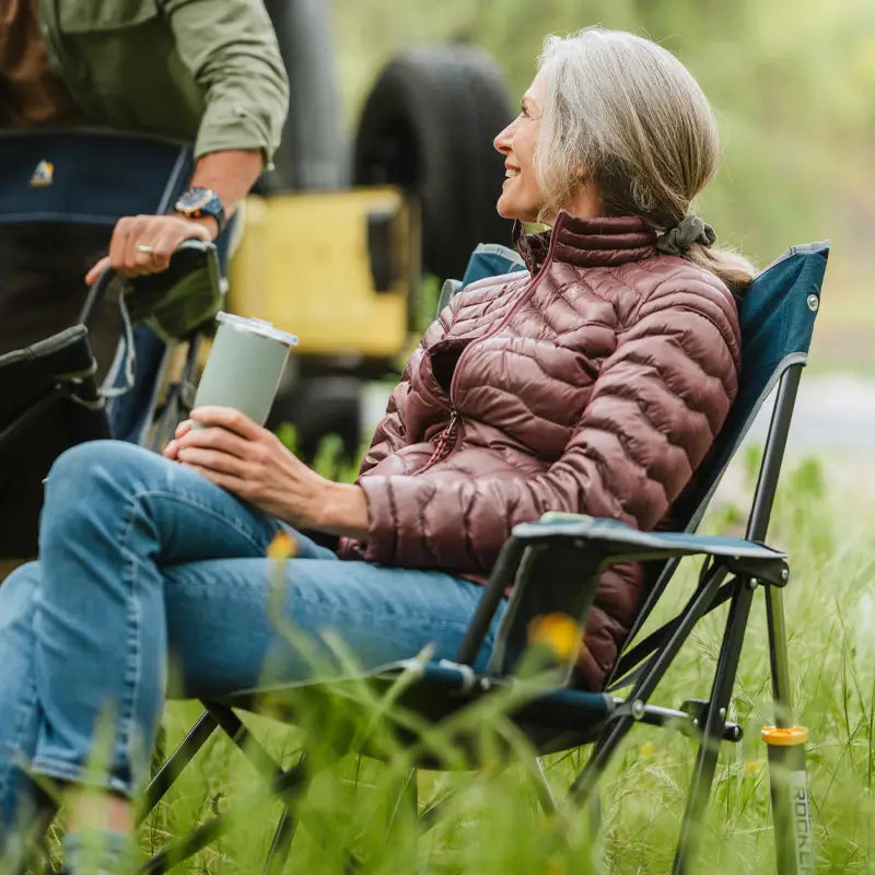 Patented Spring-Action Kickback Rocker - Choice 345 - Heavy-Duty Kickback Rocker with Beverage Holder Detail