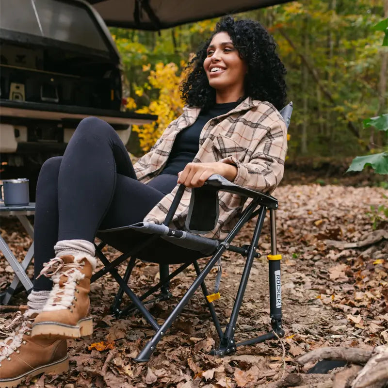 Patented Spring-Action Kickback Rocker - Choice 345 - Heavy-Duty Kickback Rocker with Beverage Holder Detail