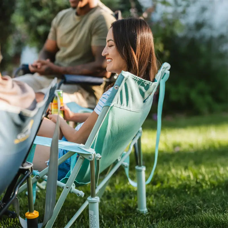Patented Spring-Action Kickback Rocker - Choice 345 - Heavy-Duty Kickback Rocker with Beverage Holder Detail
