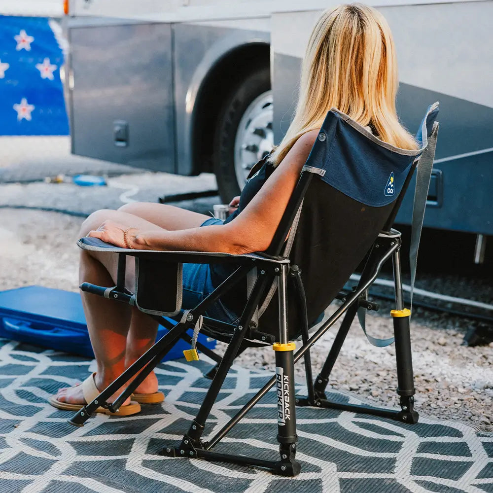 Patented Spring-Action Kickback Rocker - Choice 345 - Heavy-Duty Kickback Rocker with Beverage Holder Detail