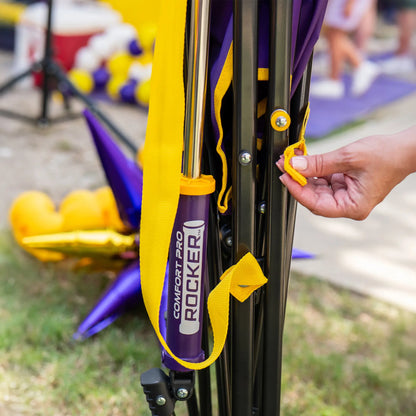 Smooth Motion College Comfort Pro Rocker - LSU Tigers - Choice 880 - Patented Spring-Action Rocking Chair for Camping Detail