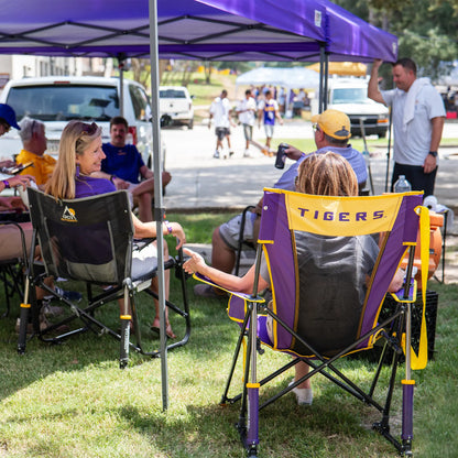 Smooth Motion College Comfort Pro Rocker - LSU Tigers - Choice 880 - Patented Spring-Action Rocking Chair for Camping Detail