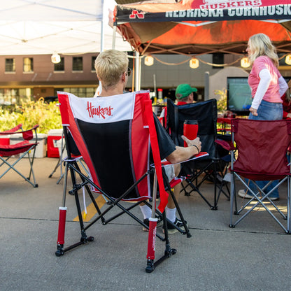Heavy-Duty Freestyle College Comfort Pro Rocker - Nebraska Cornhuskers - Choice 161 - Freestyle Rocker Portable Outdoor Folding Chair Detail