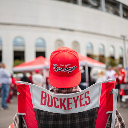 Patented Spring-Action College Comfort Pro Rocker - Ohio State Buckeyes - Choice 676 - Freestyle Rocker Portable Outdoor Folding Chair Detail