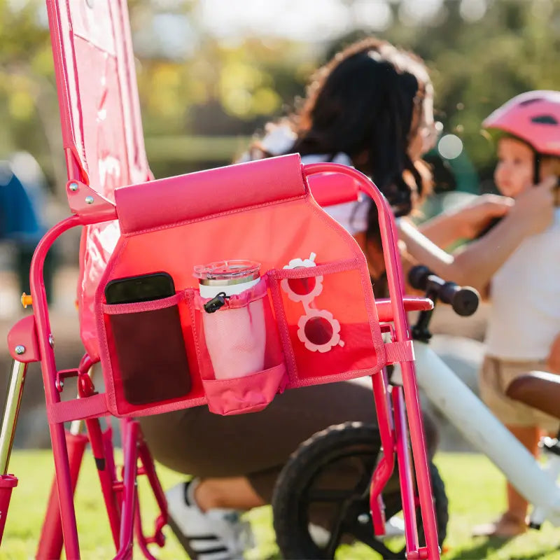 Premium All-Weather Stowaway Rocker - Choice 794 - Heavy-Duty Kickback Rocker with Beverage Holder Detail