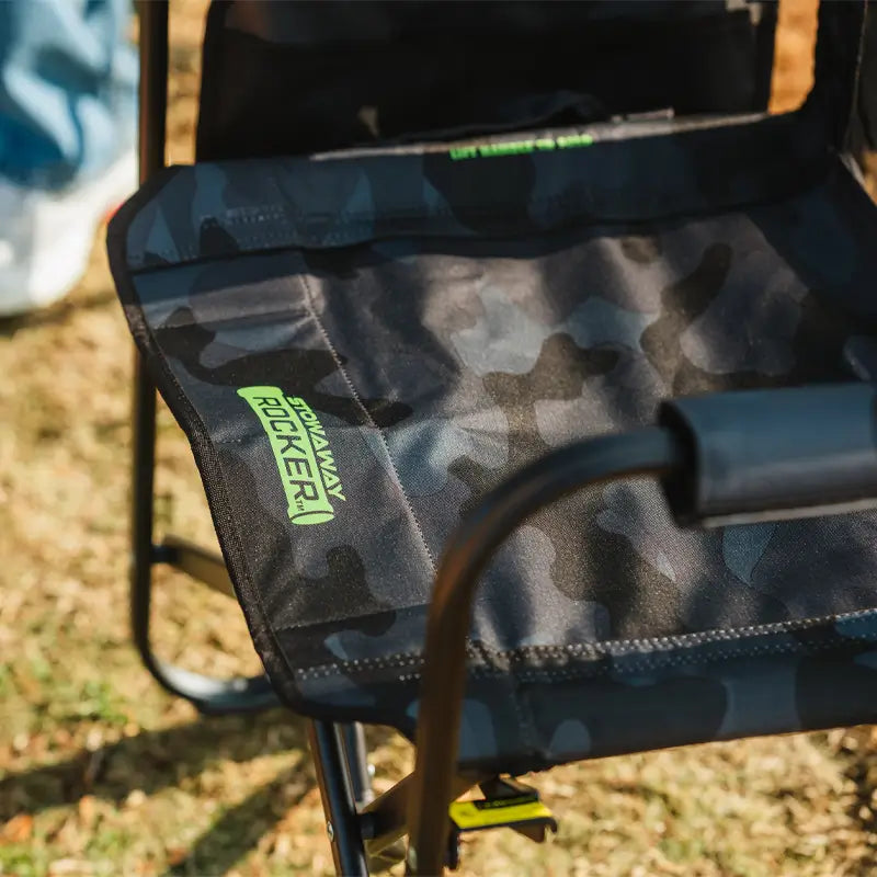 Premium All-Weather Stowaway Rocker - Choice 794 - Heavy-Duty Kickback Rocker with Beverage Holder Detail