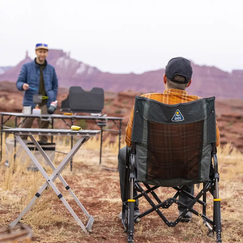 Premium All-Weather Stowaway Rocker - Choice 794 - Heavy-Duty Kickback Rocker with Beverage Holder Detail