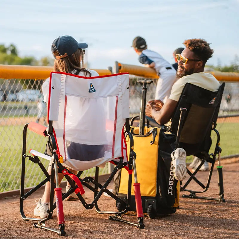 Premium All-Weather Stowaway Rocker - Choice 794 - Heavy-Duty Kickback Rocker with Beverage Holder Detail