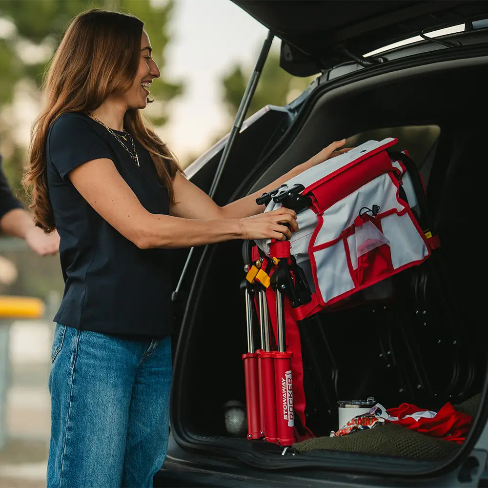 Premium All-Weather Stowaway Rocker - Choice 794 - Heavy-Duty Kickback Rocker with Beverage Holder Detail