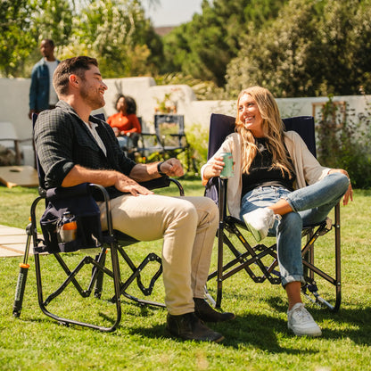 Premium All-Weather Stowaway Rocker - Choice 794 - Heavy-Duty Kickback Rocker with Beverage Holder Detail