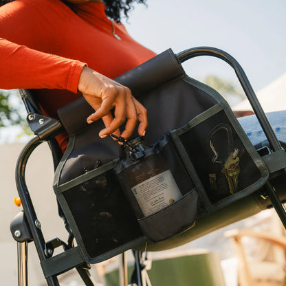 Premium All-Weather Stowaway Rocker - Choice 794 - Heavy-Duty Kickback Rocker with Beverage Holder Detail