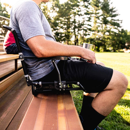 Ergonomic Back-Support Big Comfort Stadium Chair with Armrests - Choice 465 - Lightweight Folding Bleacher Chair with Cushioning Detail