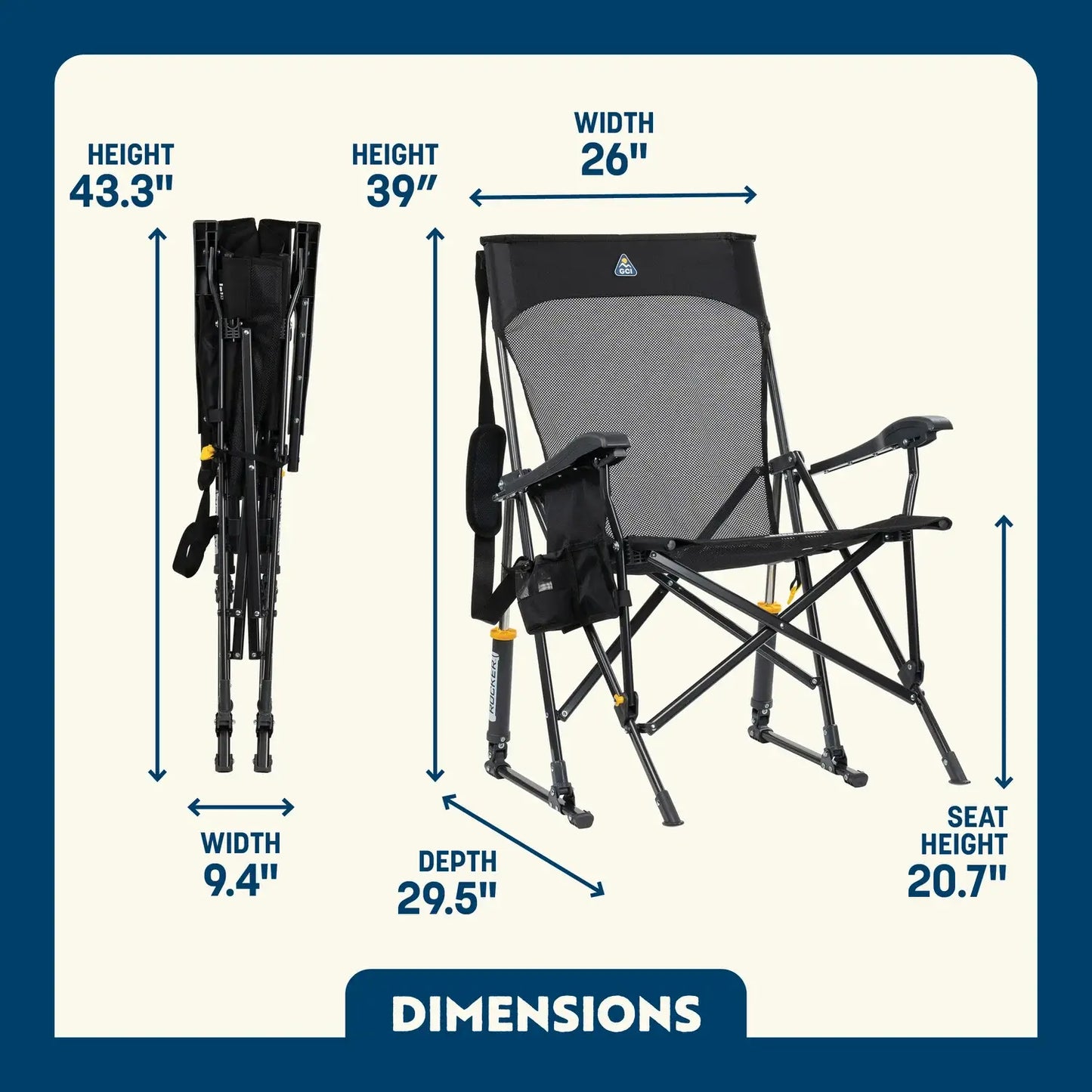 Smooth Motion BreezeRocker - Choice 504 - RoadTrip Rocker Smooth Motion Camp Chair Detail
