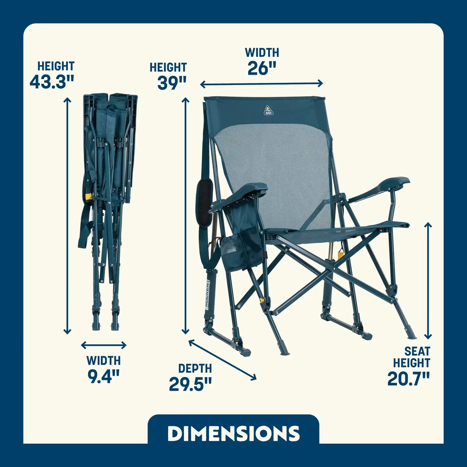 Smooth Motion BreezeRocker - Choice 504 - RoadTrip Rocker Smooth Motion Camp Chair Detail