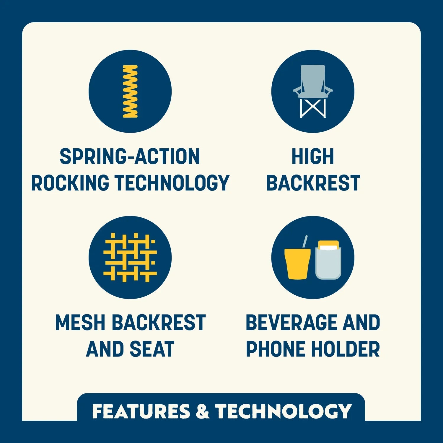 Smooth Motion BreezeRocker - Choice 504 - RoadTrip Rocker Smooth Motion Camp Chair Detail