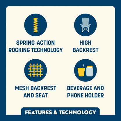Smooth Motion BreezeRocker - Choice 504 - RoadTrip Rocker Smooth Motion Camp Chair Detail
